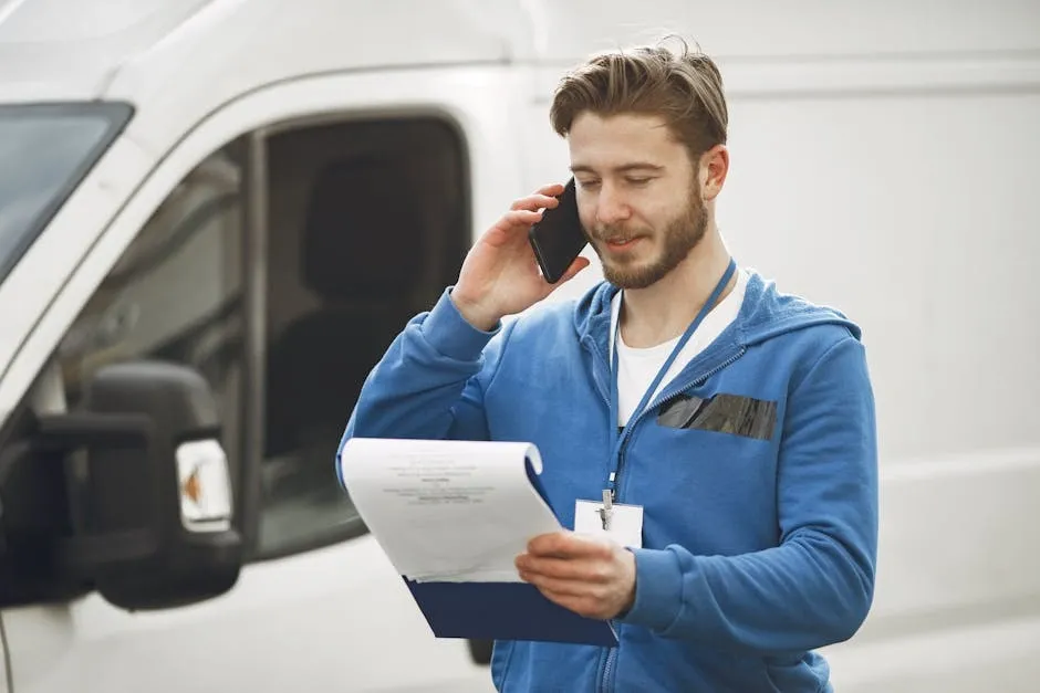 Vedoucí týmu kontroluje na mobilním telefonu online docházku svých pracovníků v terénu.