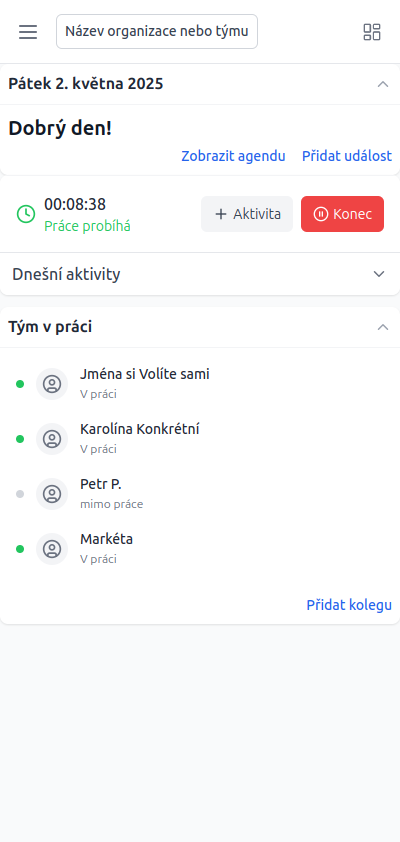 Týmbox - docházkový systém online zdarma